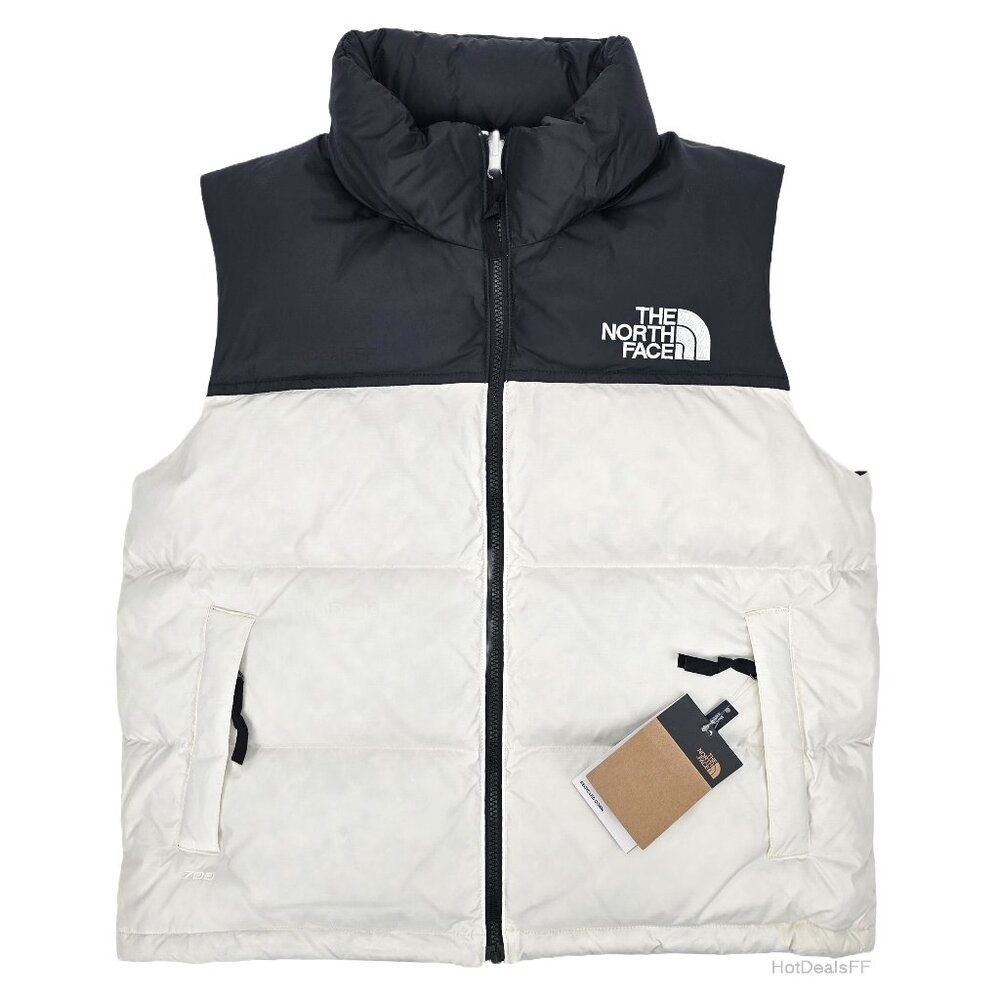 Women's The North Face 1996 Retro Nuptse 700 Down Vest Jacket, Gardenia White